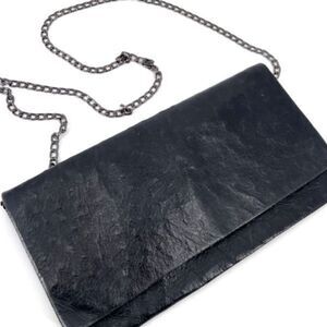 Topshop Etui London Embossed leather Black Crossbody Clutch